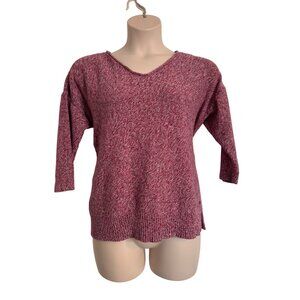 Eddie Bauer Cotton 3/4 Sleeve Size 2XKnit Sweater Pink Scoop Neck